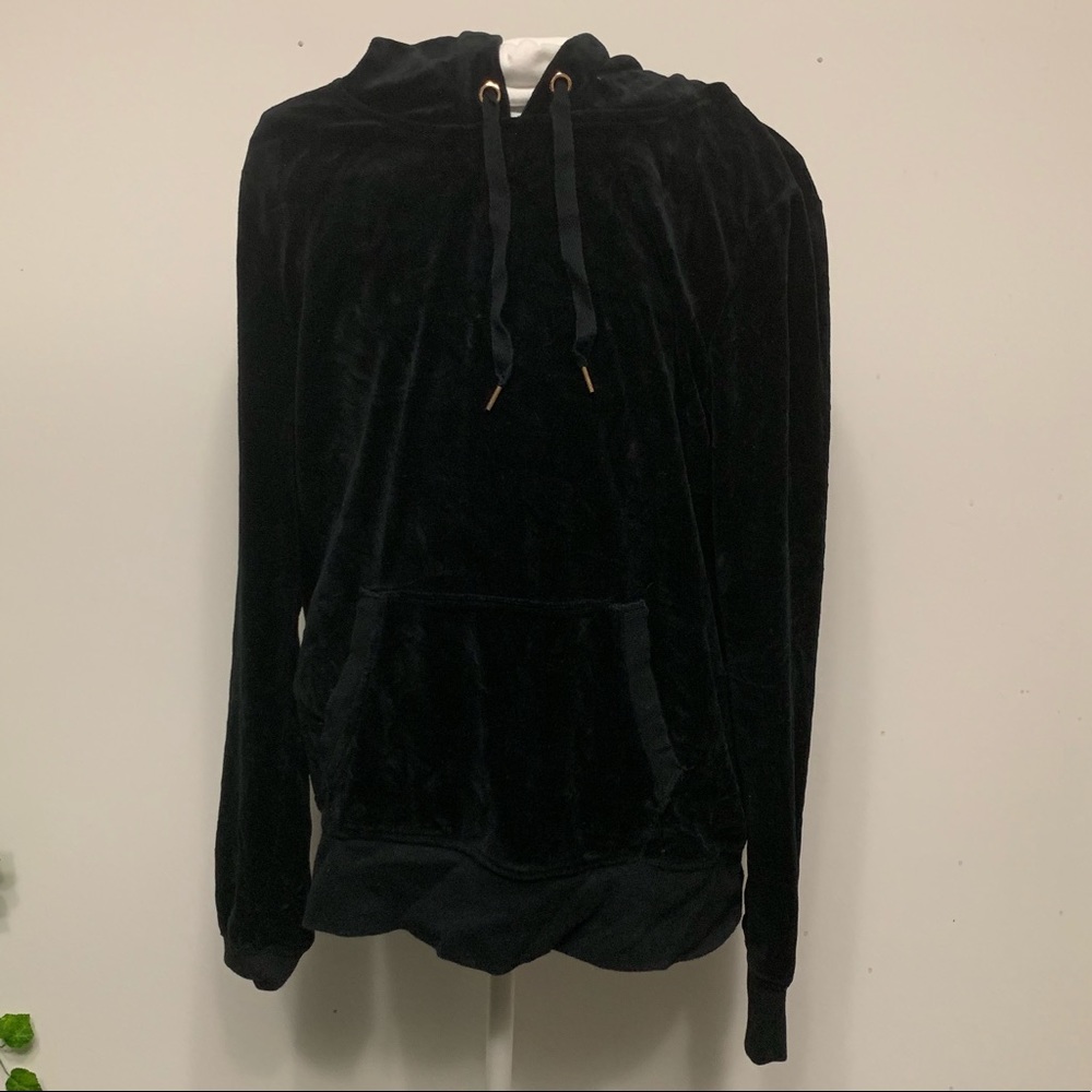 Black velour pullover sweater